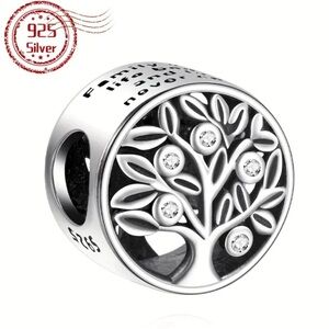 Elegant 925 sterling Silver Family Tree Charm NWT